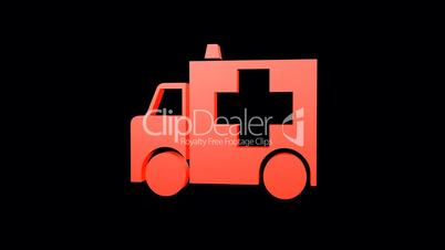 Rotation of 3D Ambulance.emergency,medical,help,rescue,urgent,vehicle,hospital,health,