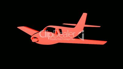 Rotation of 3D Aircraft.airplane,plane,travel,flight,transportation,aviation,fly,