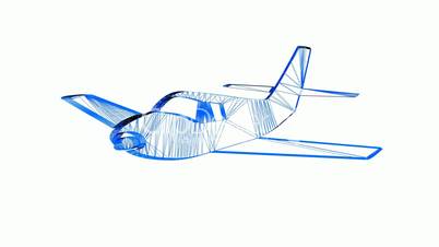 Rotation of 3D Aircraft.airplane,plane,travel,flight,transportation,aviation,fly,Sketch,