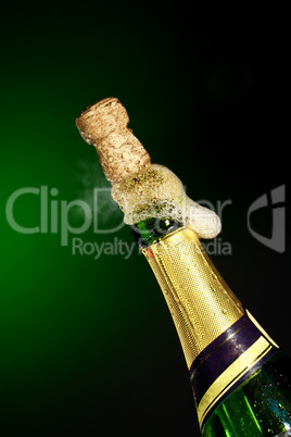 opening champagne bottle