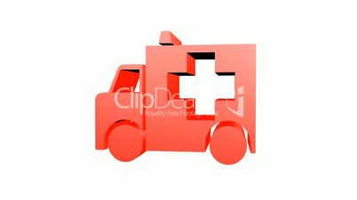 Rotation of 3D Ambulance.emergency,medical,help,rescue,urgent,vehicle,hospital,health,