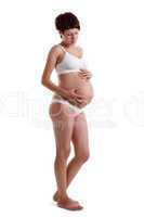 Pregnant young woman in lingerie