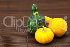 China pumpkin on a bamboo mat