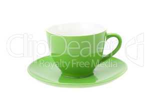 cup and saucer isolated on white