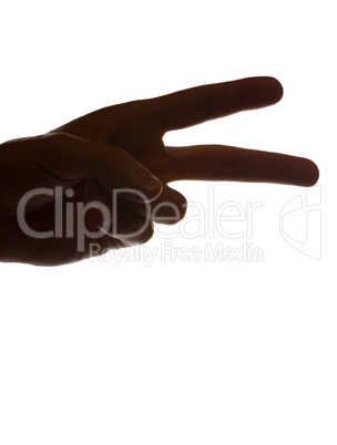 human hand showing the app is isolated on a white