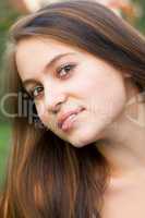 portrait of beautiful  teenager woman  outdoor