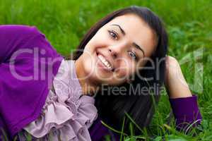 portrait of beautiful  teenager woman  outdoor