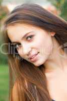portrait of beautiful  teenager woman  outdoor