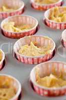 Dough in cupcake tins