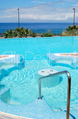 Swimming pool with jacuzzi at luxury hotel, Tenerife island, Spa