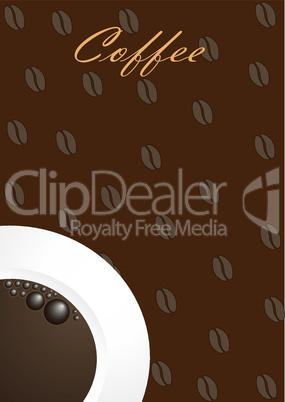 Coffee background with white cup
