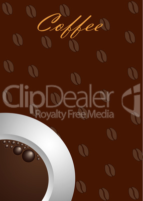 Coffee background with white cup