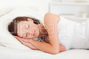 Sleeping red-haired woman