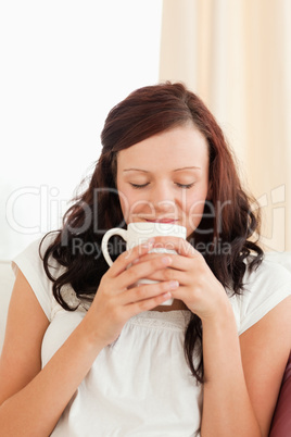 Woman drinking coffee