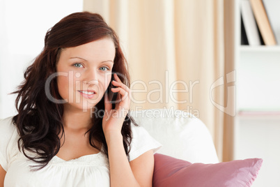 Smiling woman on the phone