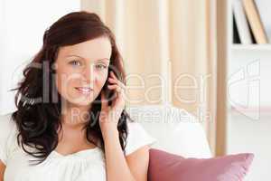 Smiling woman on the phone