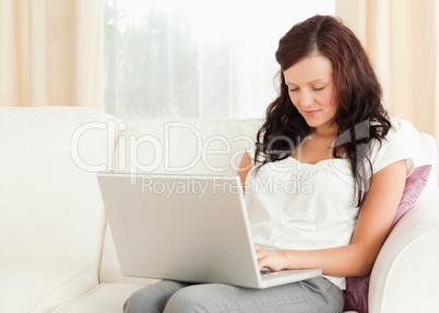 Young woman searching the internet