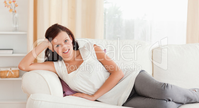 Woman relaxing on the sofa