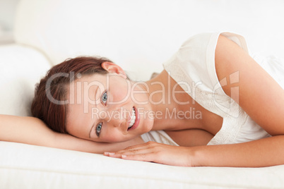 Close up of a relaxing woman