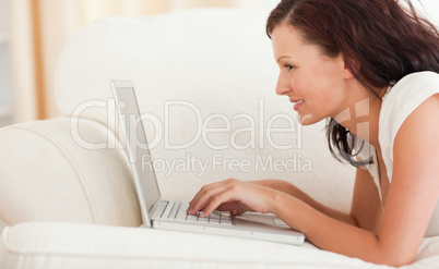 Woman enjoying searching the internet