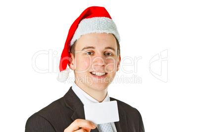 Weihnachtsmann mit Visitenkarte