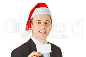 Weihnachtsmann mit Visitenkarte