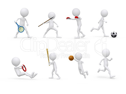 sports figure icon character set in different positions