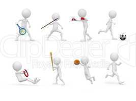 sports figure icon character set in different positions