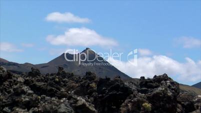 time lapse over vulcan Timanfaya national park