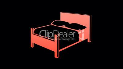 Rotation of 3D bed.interior,design,furniture,room,bedroom,home,comfort,pillow,apartment,