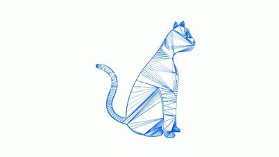 Rotation of 3D cat.feline,cute,pet,kitty,animal,kitten,young,fur,furry,adorable,