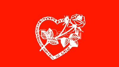 Rotation of Flower rose heart.love,red,symbol,heart,valentine,romance,illustration,holiday,