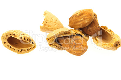 almonds isolated on white