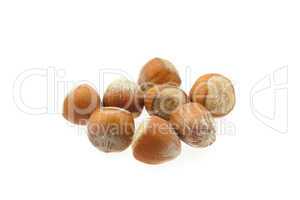 hazelnuts isolated on white