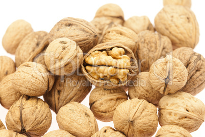 Walnuts isolated on white