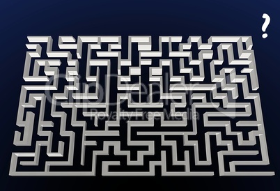Labyrinth mit Fragezeichen