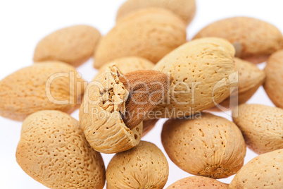 almonds isolated on white