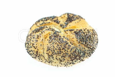 loaf with poppy seeds isolated on white