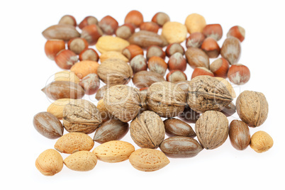 background of various kinds of nuts