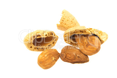 almonds isolated on white