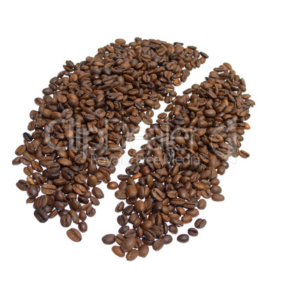 coffee beans on white background