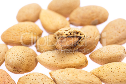 almonds isolated on white