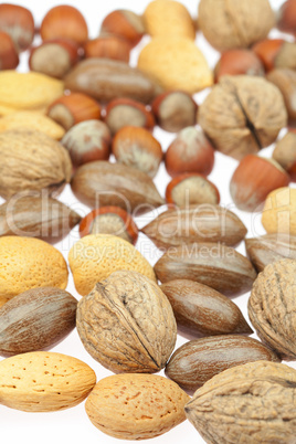 background of various kinds of nuts