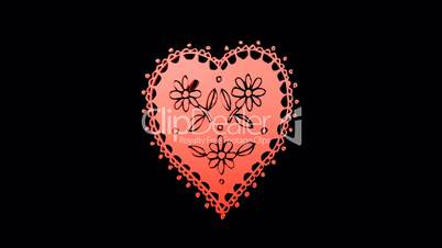 Rotation of Flower heart.love,red,symbol,heart,valentine,romance,illustration,holiday,