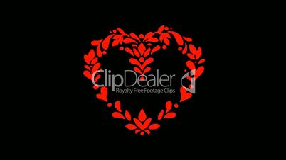 Rotation of Flower heart.love,red,symbol,heart,valentine,romance,illustration,holiday,
