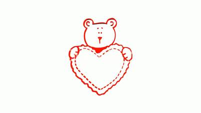 Rotation of 3d bear with heart.wildlife,wild,mammal,fur,nature,warming,global,animal,pole,love,valentine,romance,holiday,