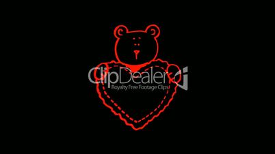 Rotation of 3d bear with heart.wildlife,wild,mammal,fur,nature,warming,global,animal,pole,love,valentine,romance,holiday,