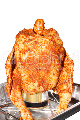 Roasted Chicken isolated on a white background.