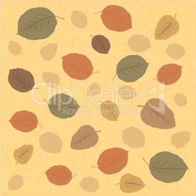 Vector Textured Autumn Leaves Background