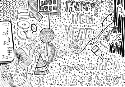 Happy new years doodles